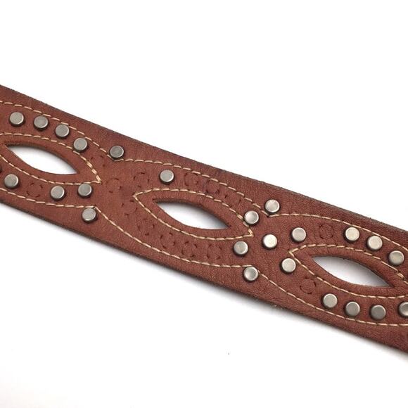 Fossil brown studded boho belt wear missing studs main image 5
